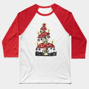 Vintage Fairy Mushroom Christmas Tree Baseball T-Shirt